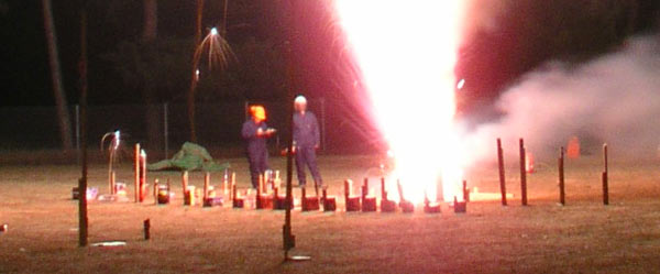 Fireworks in action