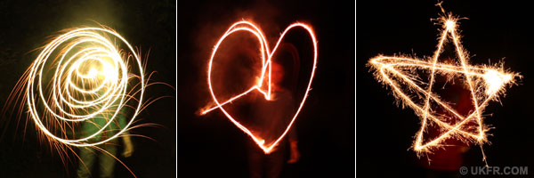 Making shapes with sparklers